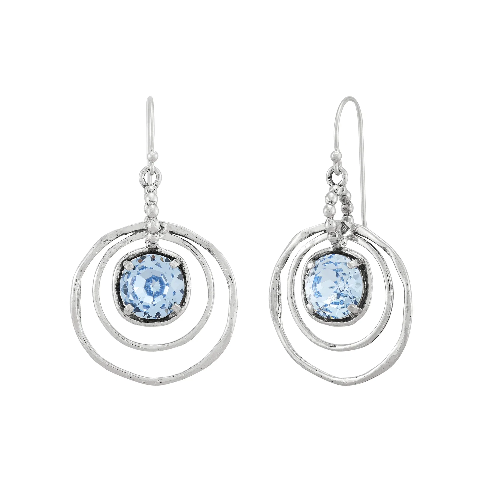 Cooling Out Drop Earrings, Blue Crystal
