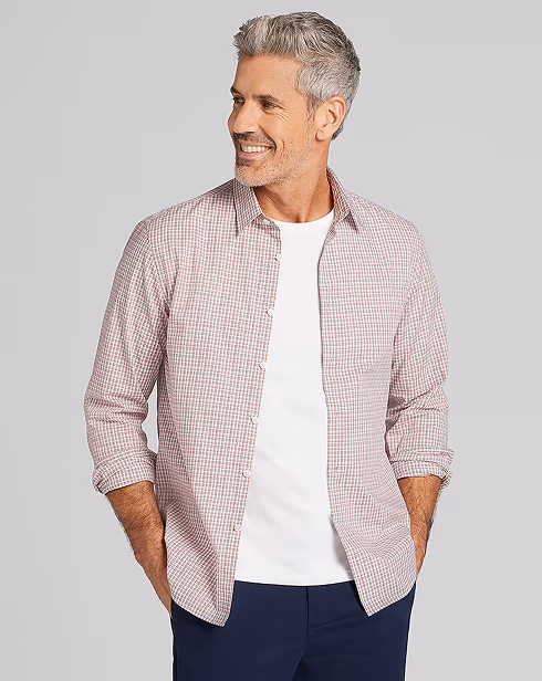 Awearness Kenneth Cole CHILLFLEX Dobby Check Button Up Shirt
