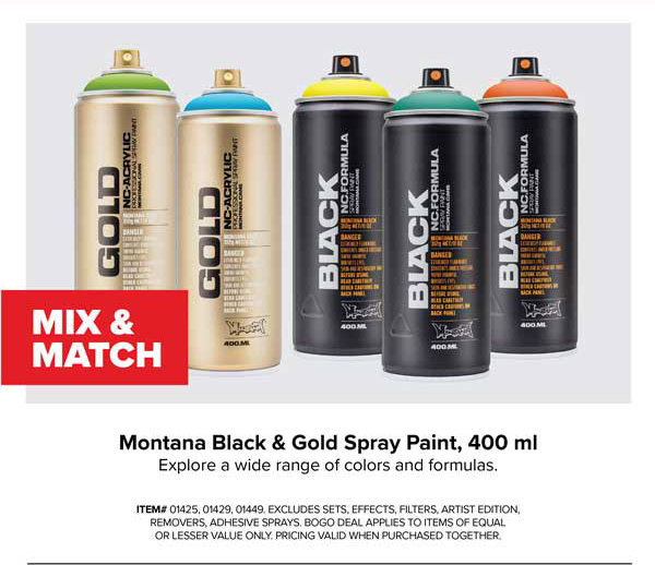Mix & Match Montana Black & Gold Spray Paint. Find a Store