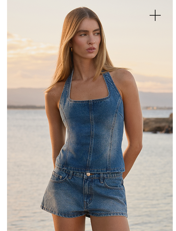 Eliah Denim Top + Short — Blue