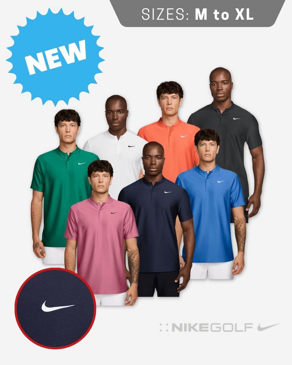 Nike Mens 2026 Dri-Fit Good Velocity Stretch Wicking Solid Blade Golf Polo Shirt