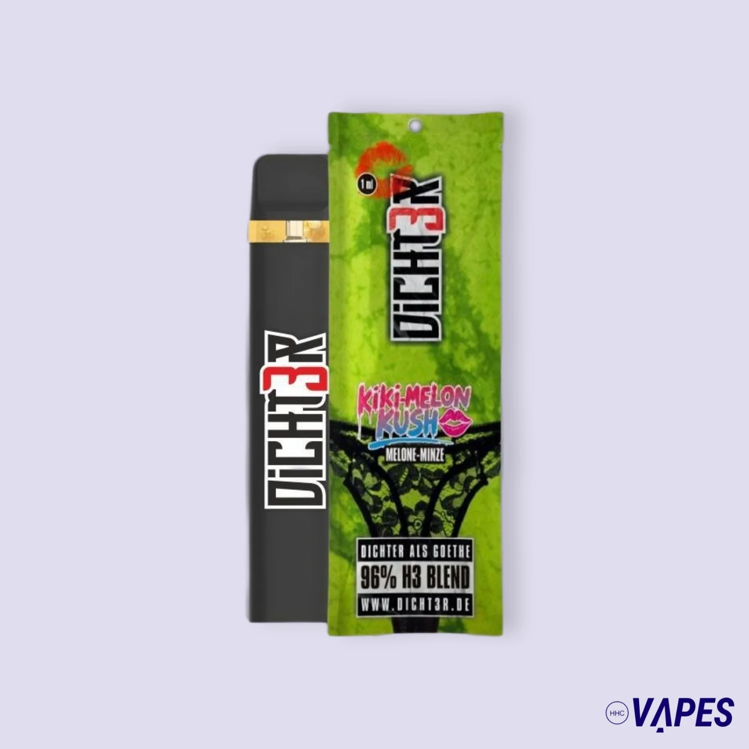 Image of DICHT3R - 96% H3 Blend  Vape - Kiki Melon Kush (Melone Minze)