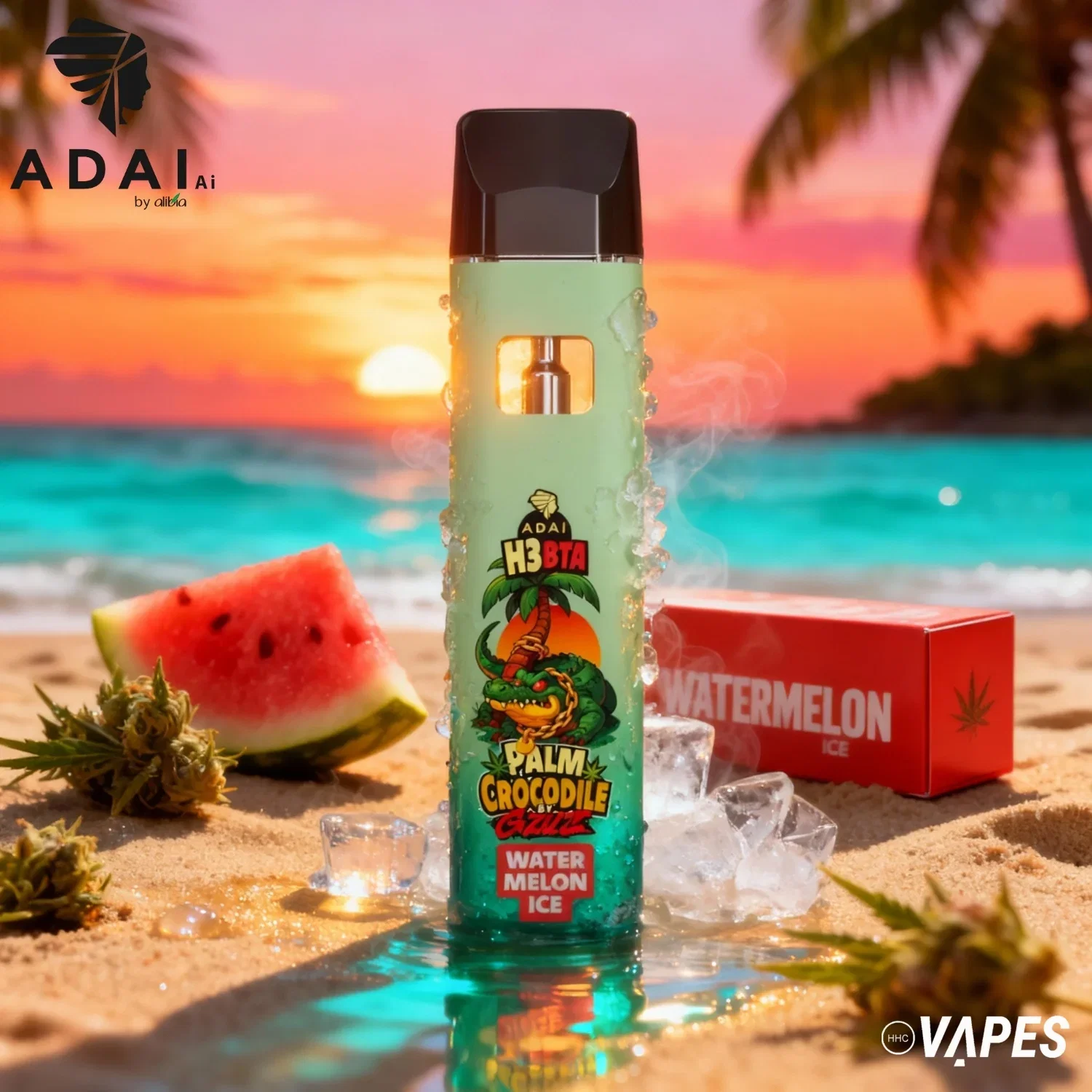 Image of Palm Crocodile By Gzuz - H3BTA - Watermelon Ice 1ml