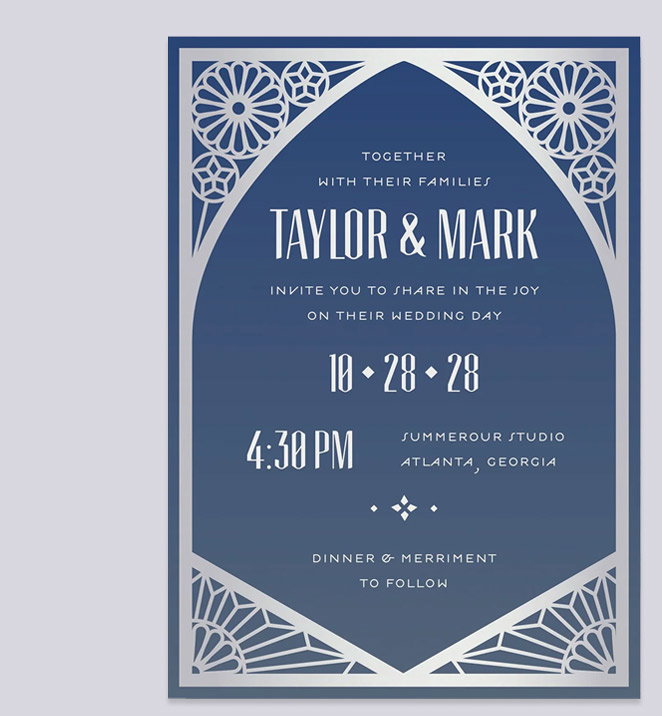Stained Glass Foil Wedding Invitation
