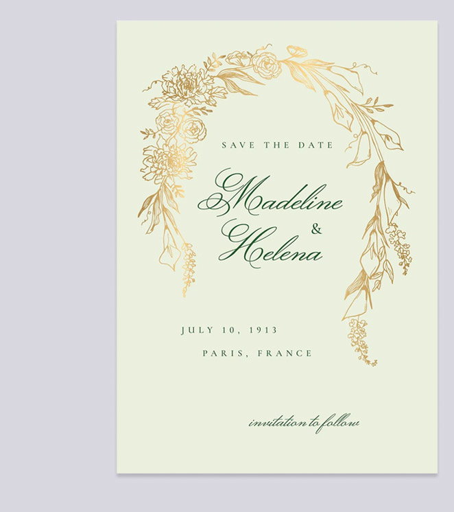 Blooming Arch Foil Save the Date