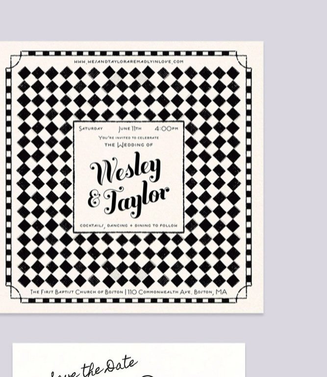 Vintage NYC Deli Wedding Invitation