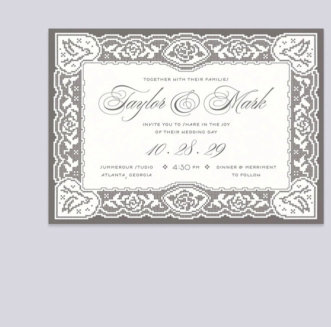 Vintage Lace Wedding Invitation
