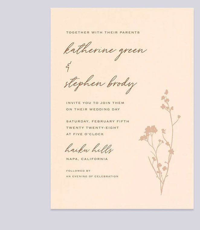 Dried Floral Wedding Invitation