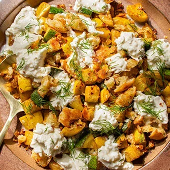Buttery Summer Squash with Caramelized Lemon and Burrata
