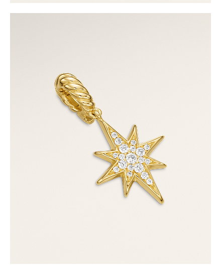North Star Amulet18K Yellow Gold with Diamonds, 15mm