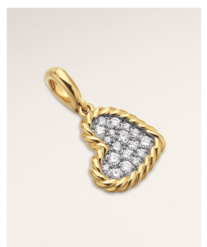DY Elements® Heart Pendant18K Yellow Gold with Diamonds, 11mm
