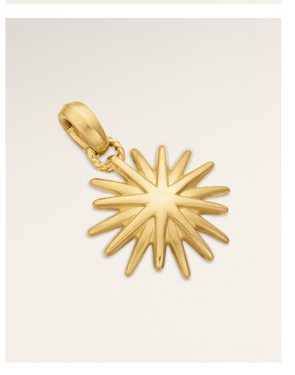 Starburst Charm18K Yellow Gold, 21.5mm