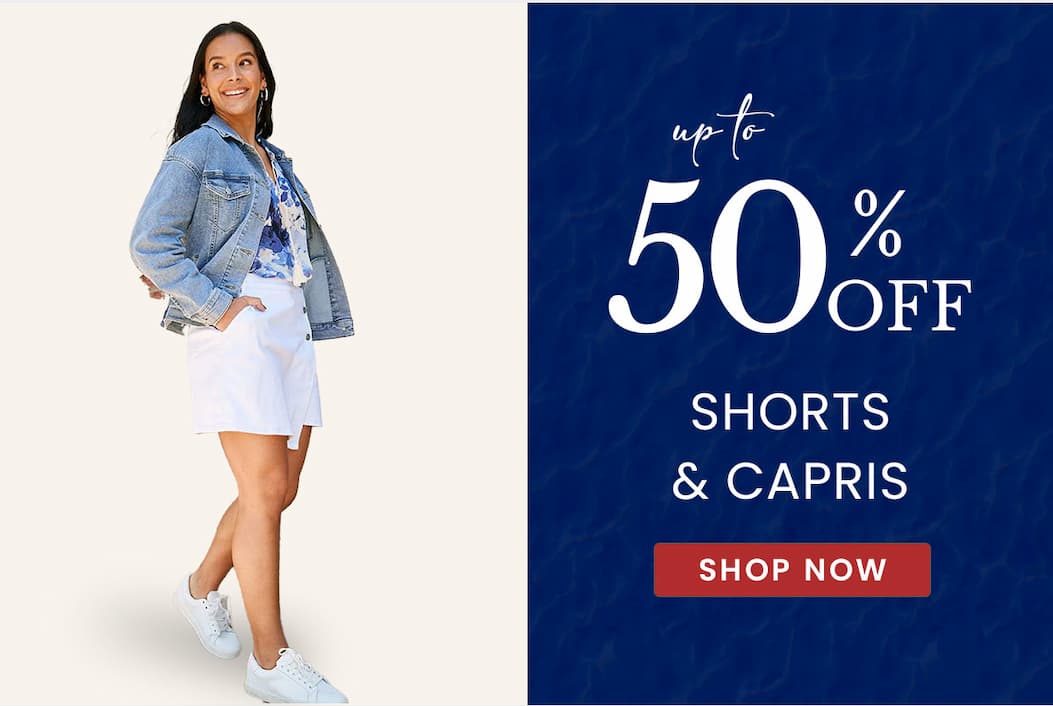 up to 50% off shorts & capris