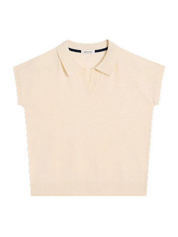 Shop Ginni Linen Blend Polo Tee