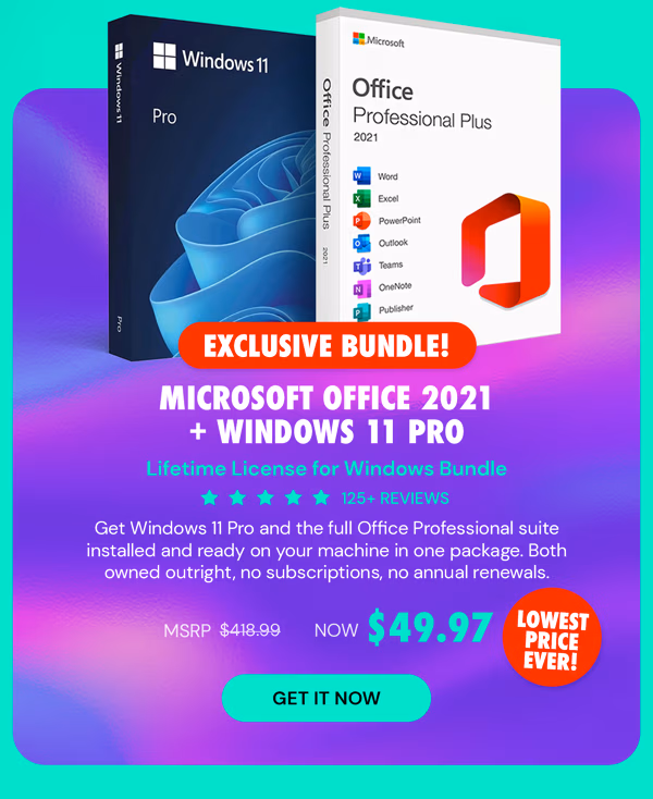 The Ultimate Microsoft Office Professional 2021 for Windows: Lifetime License + Windows 11 Pro Bundle