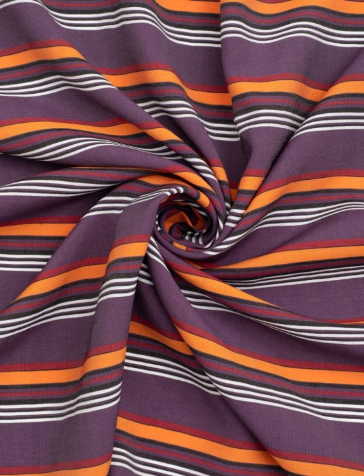 Deadstock Viscose & Silk Blend Fabric Plum & Amber