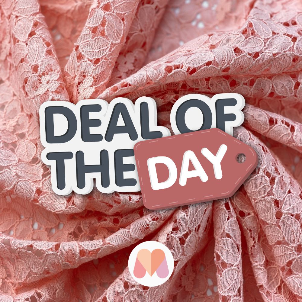 Deadstock Corded Lace Fabric Coral