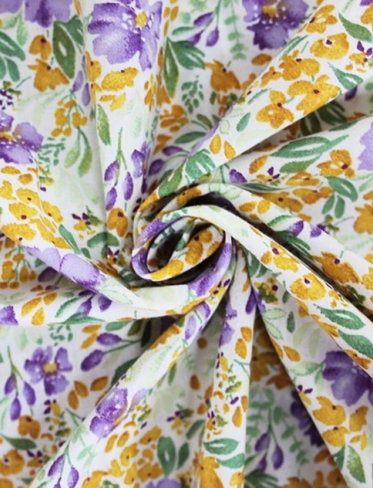Deadstock Cotton Lawn Fabric Purple