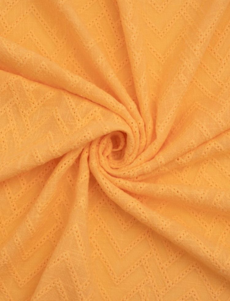 Deadstock Embroidered Double Cotton Gauze Fabric Sunflower