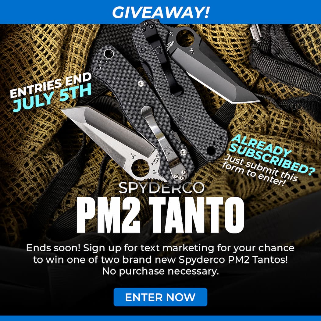 Spyderco PM2 Tanto Giveaway
