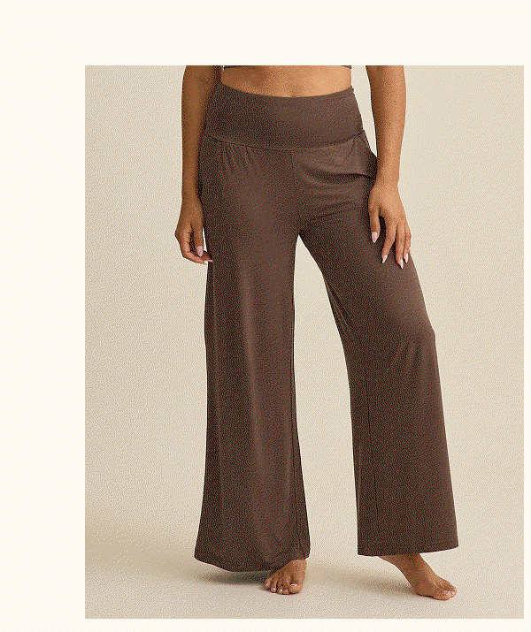 Bamboo Wide Leg Maternity & Postpartum Lounge Pant in Chocolate