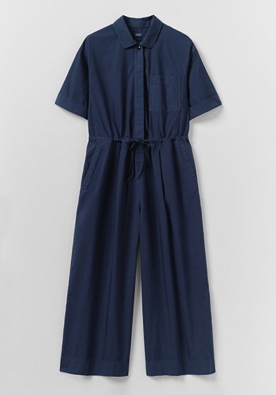 Wide Leg Cotton Poplin Jumpsuit