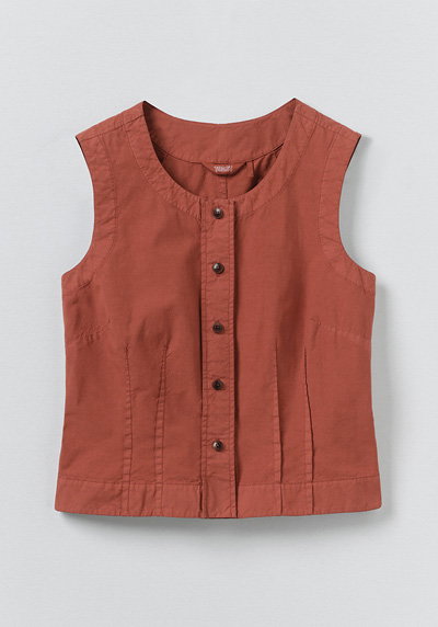 Cotton Linen Poplin Sleeveless Top