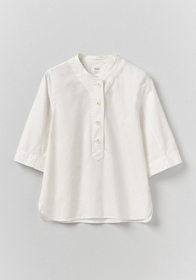 Applied Placket Cotton Linen Top