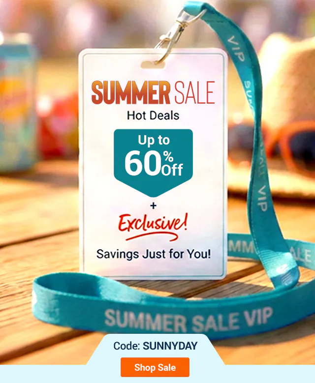 Summer Sale. Hot Deals. Up to 60% Off + EXCLUSIVE Savings Just for YOU!. Code: SUNNYDAY. Shop Sale