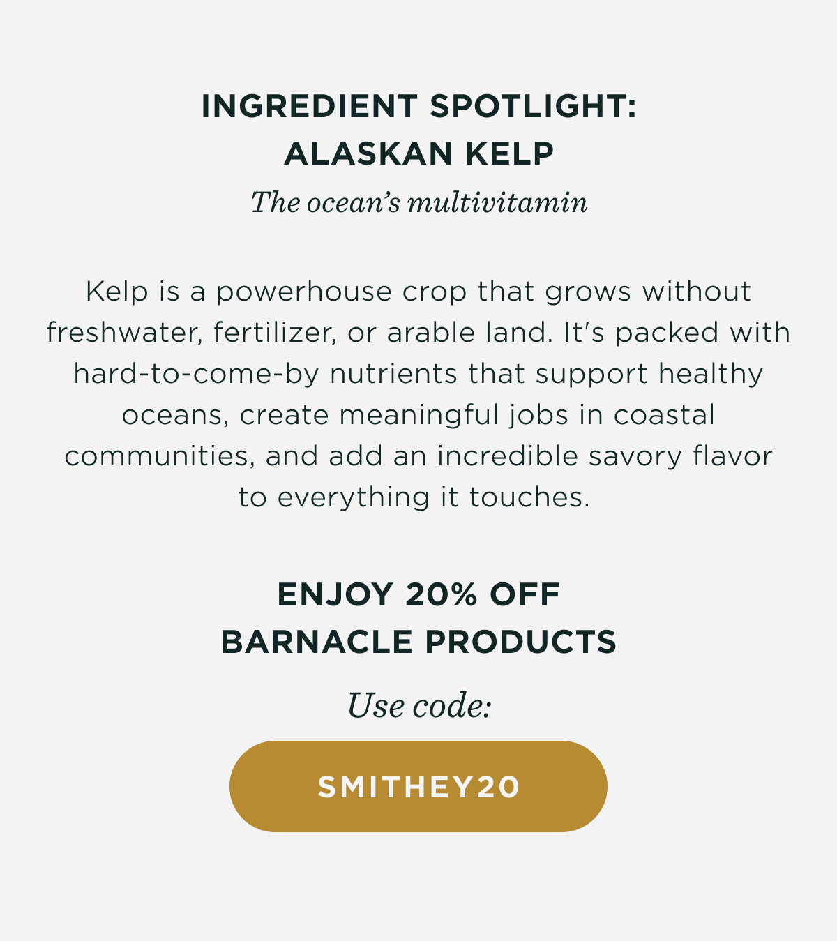 Enjoy 20% Off Barnacle Products 