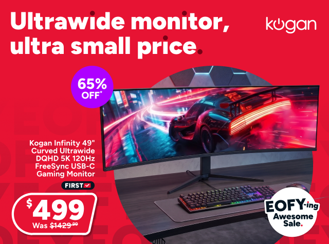 Kogan Infinity 49" Curved Ultrawide DQHD 5K 120Hz FreeSync USB-C Gaming Monitor