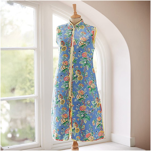  31163 Floral Reversible Longline Waistcoat - L £90.00 £59.99