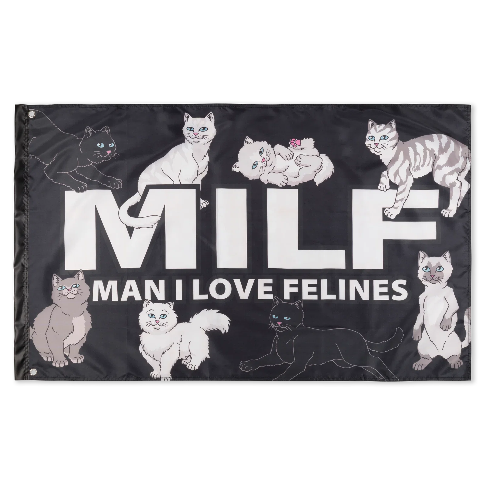 Image of Man I Love Felines Flag (Black)