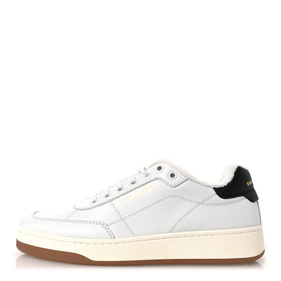 SAINT LAURENT Calfskin Perforated SL61 Sneakers 40 White