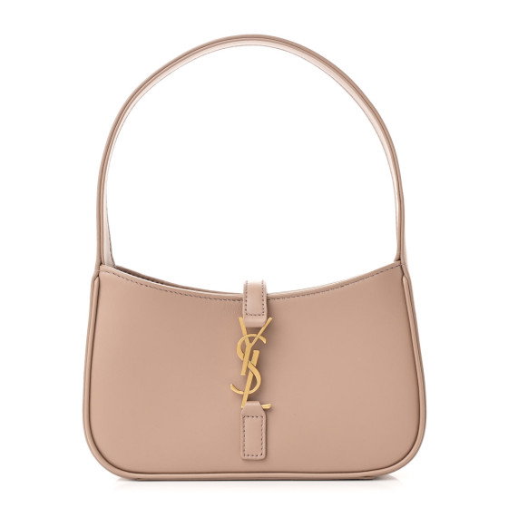SAINT LAURENT Smooth Calfskin Le 5 A 7 Mini Hobo Dark Beige