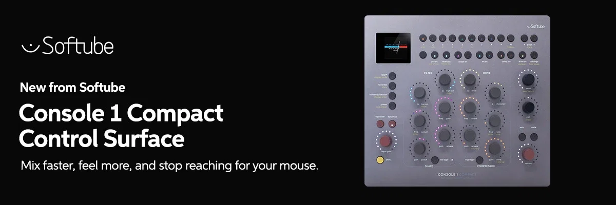 New from Softube: Console 1 Compact Control Surface