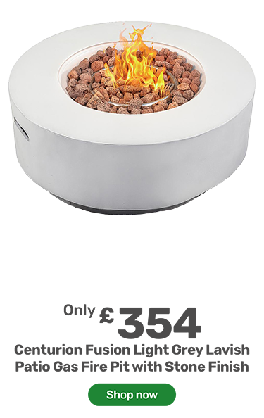 Centurion Fusion Light Grey Lavish Patio Gas Fire Pit with Stone Finish. £354
