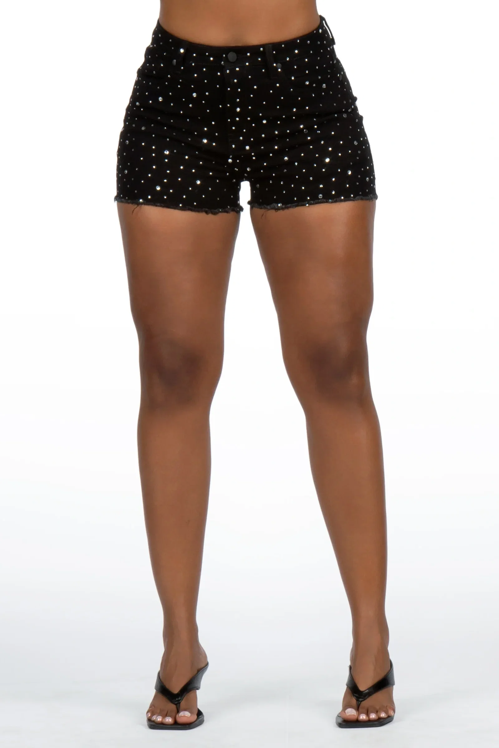 Image of Kelle Black Rhinestone Booty Short