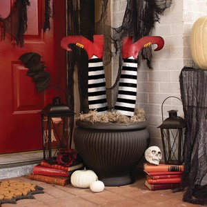Gothic Halloween Witch Legs Yard Stakes
