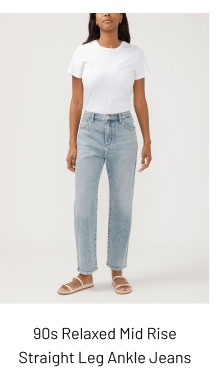 90s Relaxed Mid Rise Straight Leg Ankle Jeans