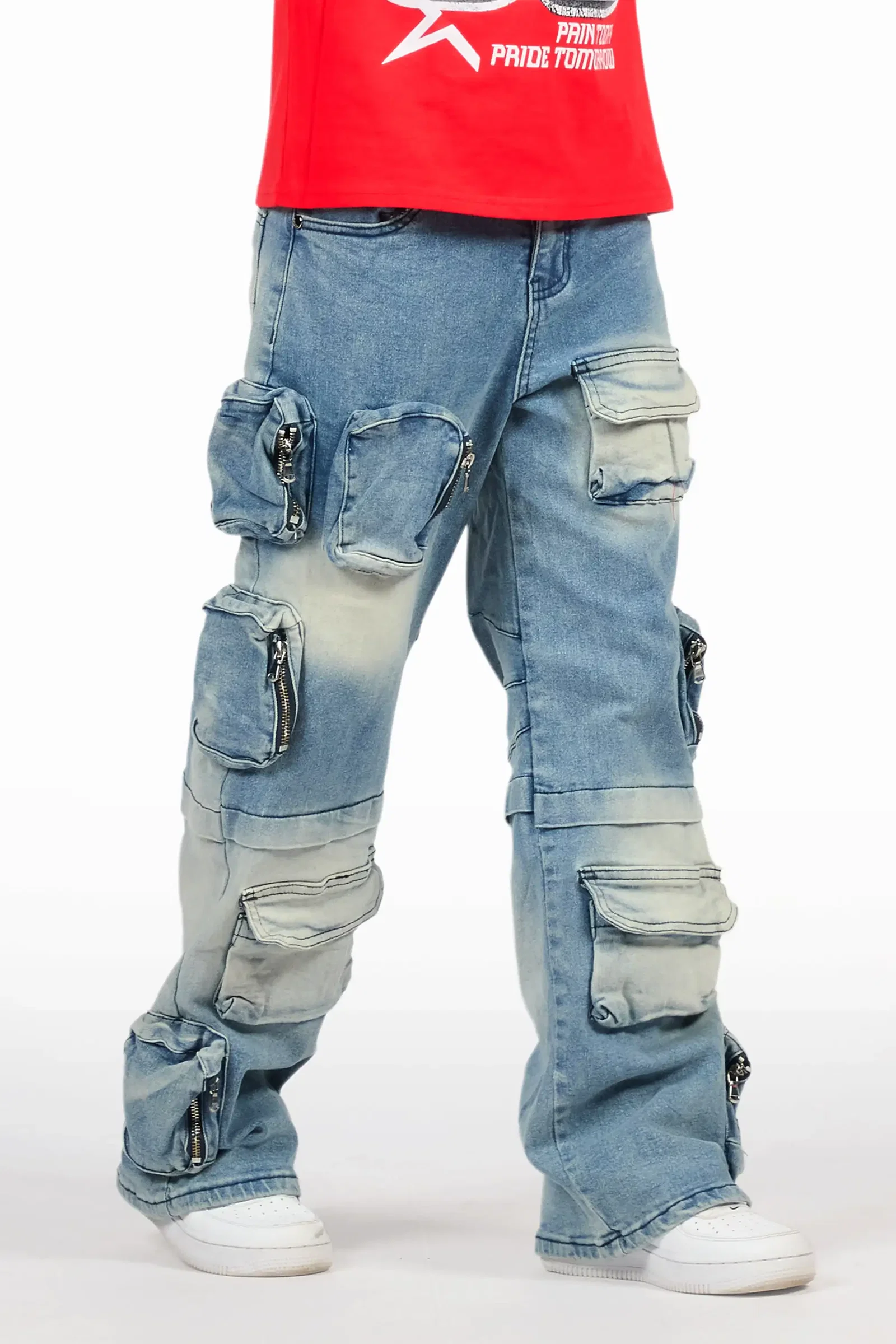 Image of Boys Pocketeer Tint Baggy Fit Cargo Jean