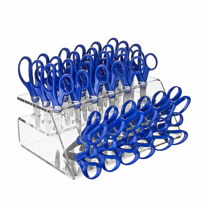 Colorations® Organizing Rack with 30 Blunt Tip Scissors