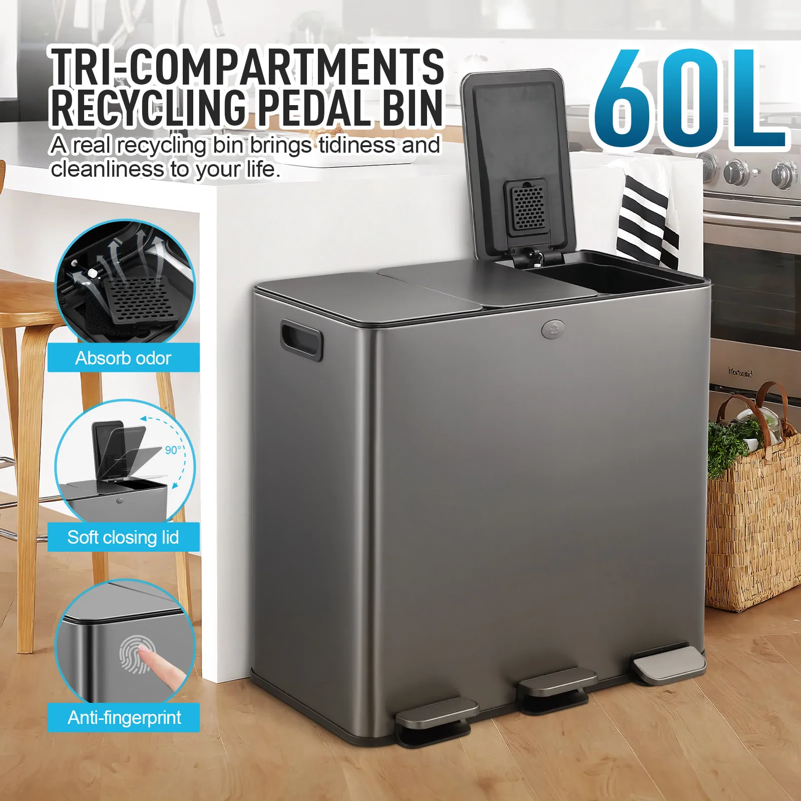 60L Pedal Bin