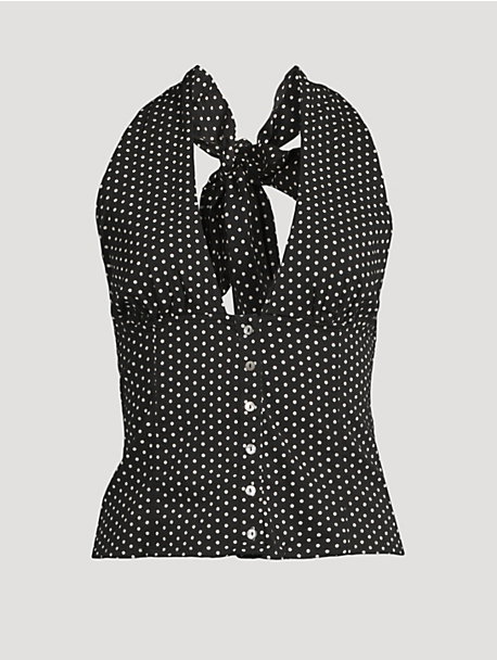 Ramona Halter Top In Polka Dot Print