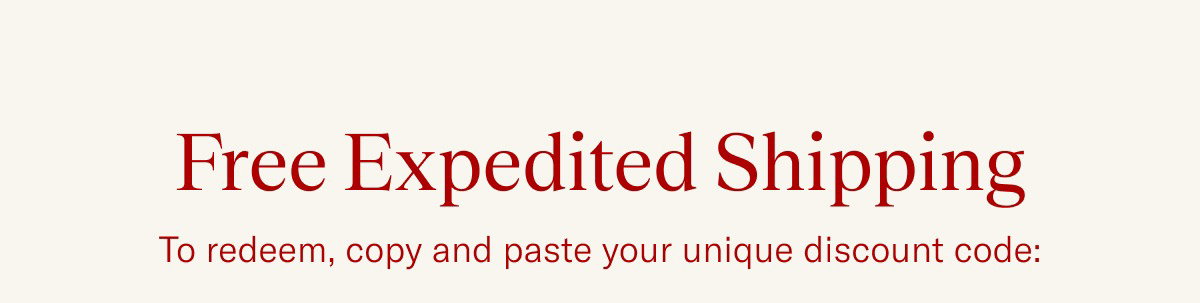 Free Expedited Shipping