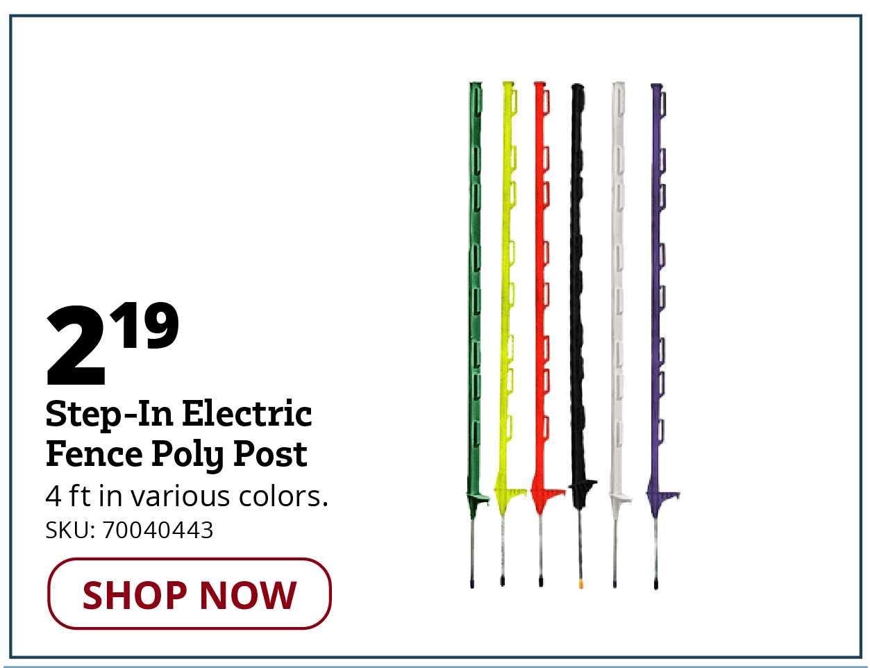 Step-In Electric Fence Poly Post