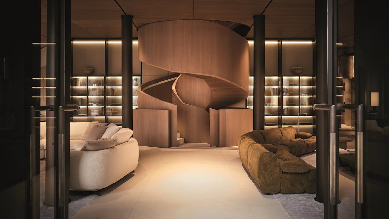 Interior of the new Poliform store in Piazza della Scala