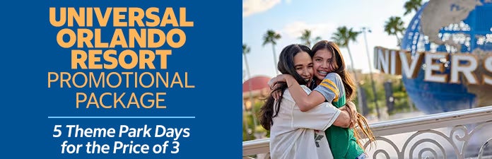Universal Orlando Resort Promotional Package 5 Theme Park Days for the Price of 3
