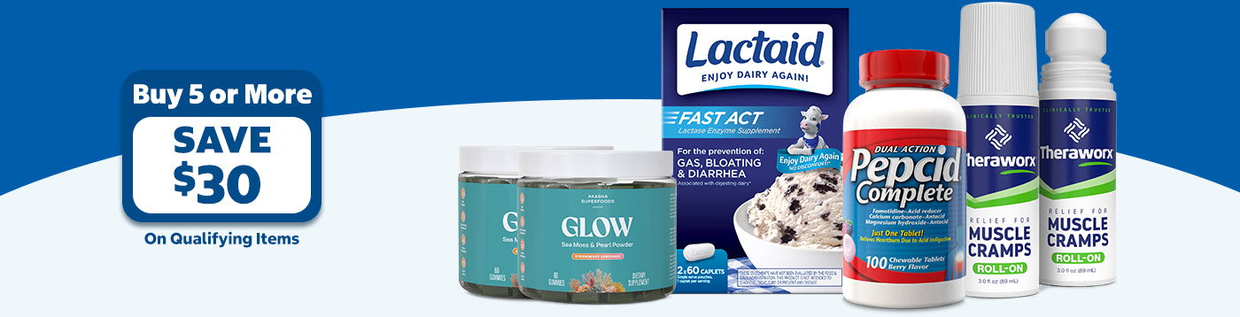 Stock Up and Save. Buy 5 or more, save $30