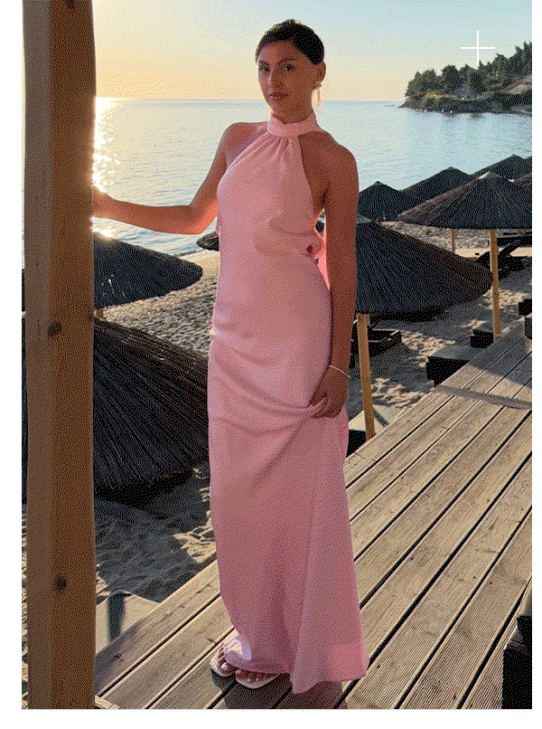 Keena Scarf Maxi Dress — Pink